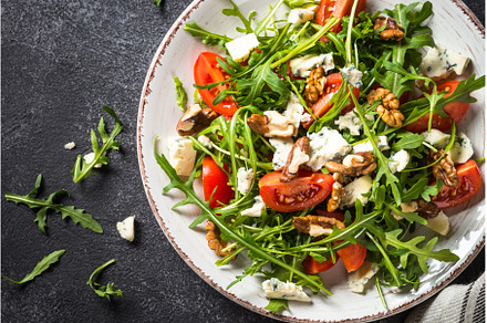 Arugula salad with tomatoes and blue, a Food & Drink Photo by Nadia-nb
