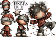 Watercolor Christmas Kids Elf Clipar, an Illustration by Daily.Designs (Thumbnail 1 of 5)