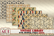 Library Junk Journal Pages ADDON, a Decorative Illustration by CraftArtStory (Thumbnail 4 of 5)