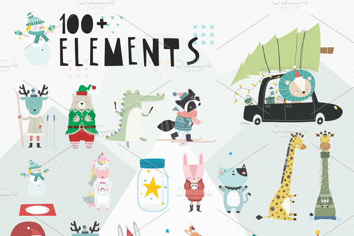 Cute winter. Graphic set., an Animal Illustration by Good Genie (Photo 3 of 6)