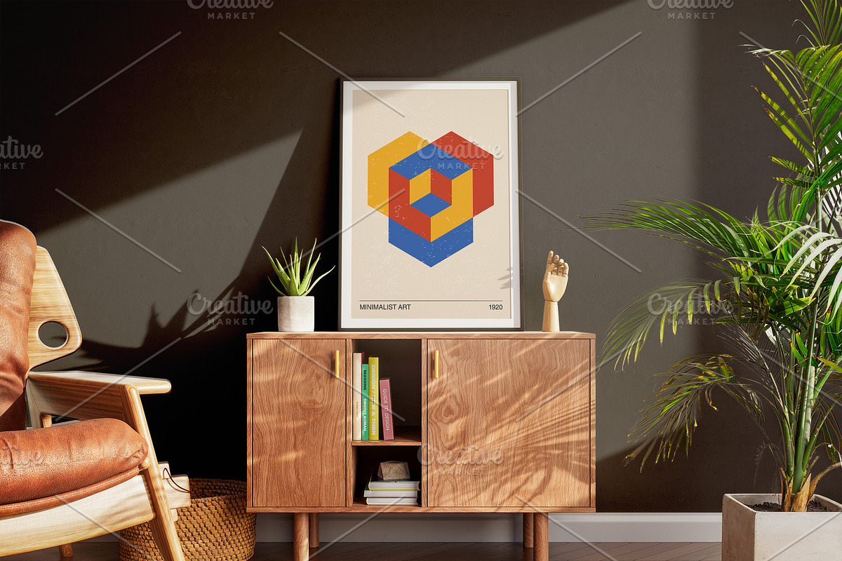 3D Geometry Printable Wall Art Set, a Background Graphic by C Design Studio (Photo 4 of 28)