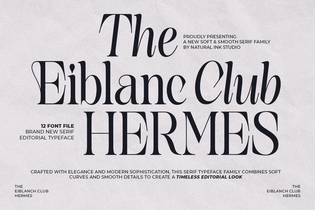 The Eiblanc Club Hermes | 12 Font, a Serif Font by Natural Ink Studio (Photo 1 of 15)