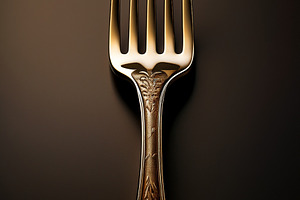 gold fork tool AI generated, a Photo by WorldOfPhotos