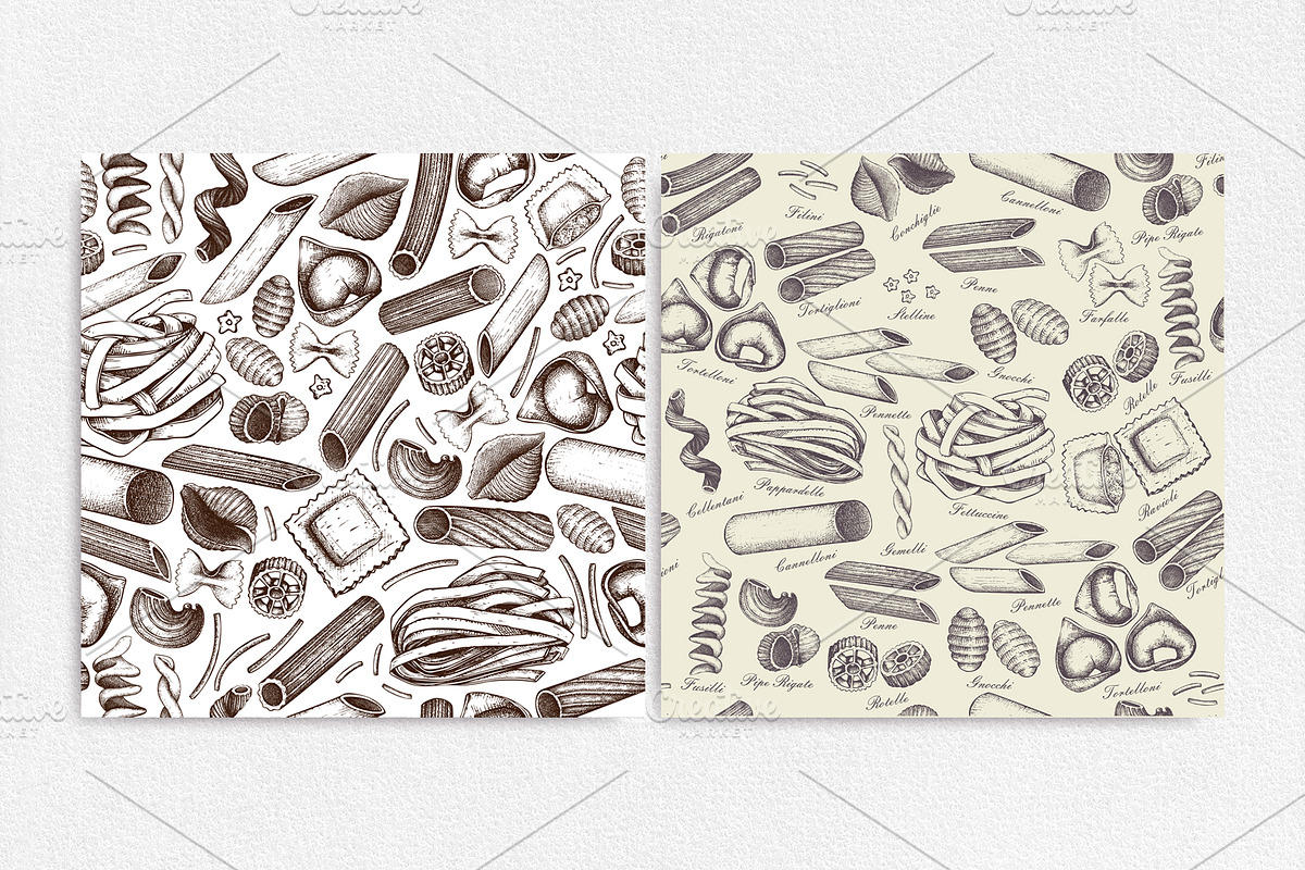 Hand Drawn Italian Pasta Set, a Food Illustration by Yevheniia (Photo 6 of 8)