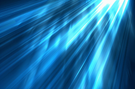 Bright blue rays of light illuminate, a Photo by Tanuart