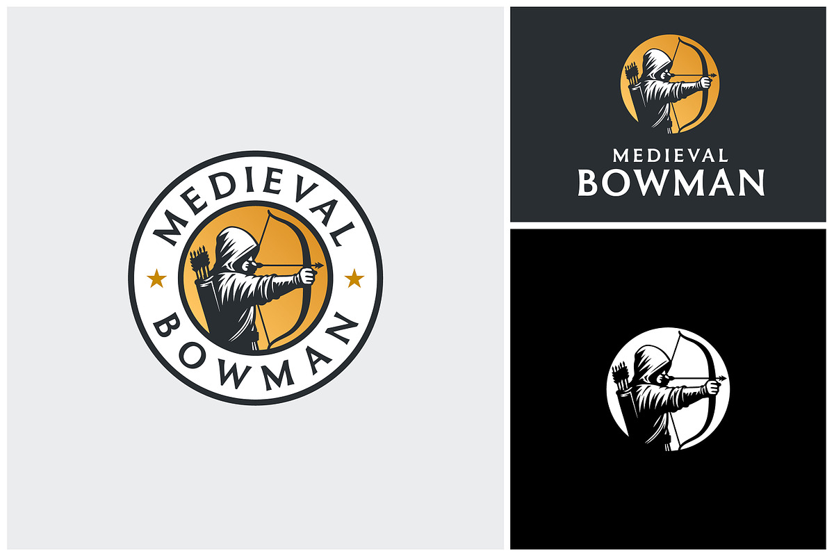 Hooded Medieval Archer with Bow Logo, a Branding & Logo Template by Enola99d (Photo 1 of 2)