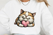 Whimsical Valentine Cat Clipart, an Illustration by OK Design (Thumbnail 4 of 6)