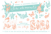 Siri Floral Elements Font, a Symbol Font by shawnanonna (Thumbnail 1 of 2)
