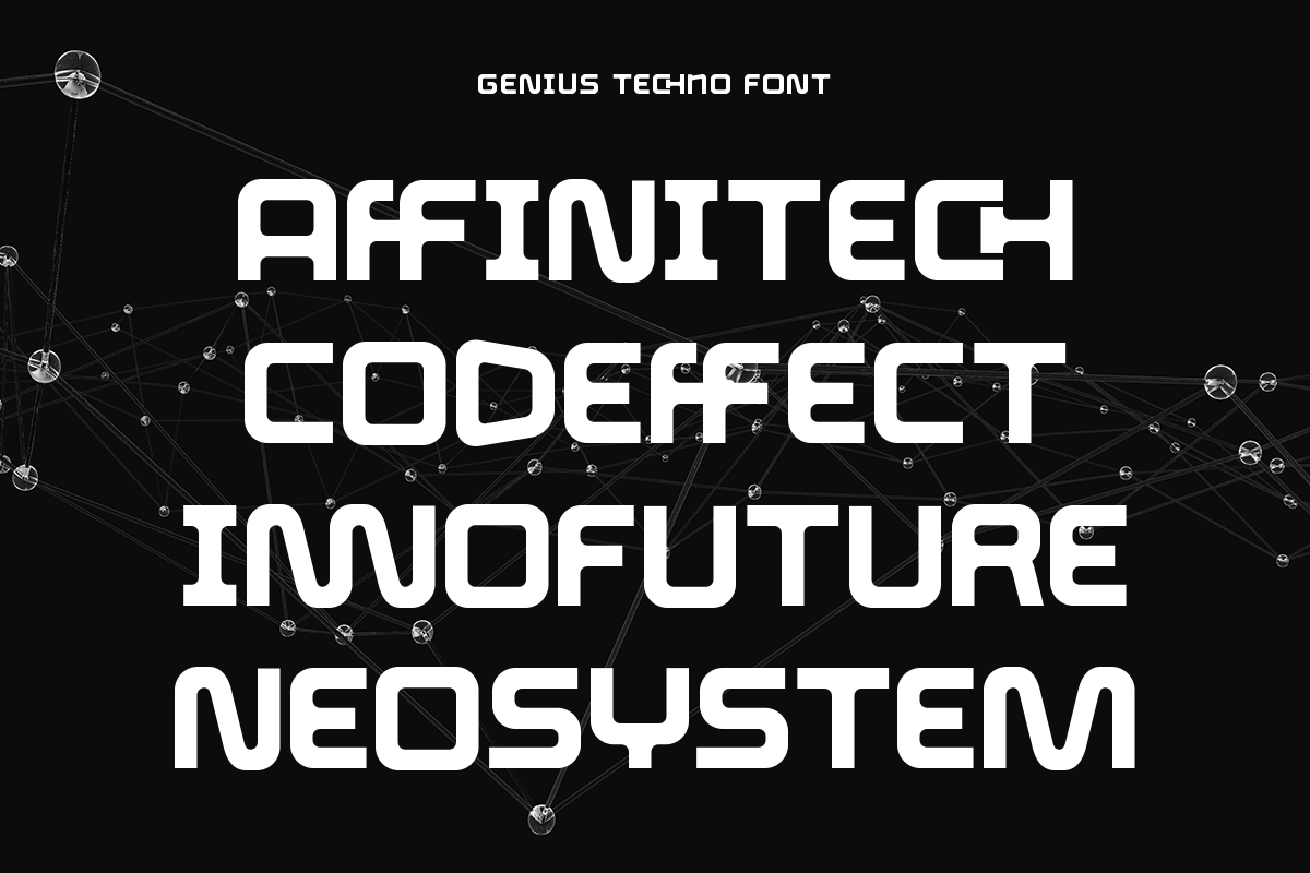 Genius Techno - Modern Futuristic, a Sans Serif Font by roomspace creative lab (Photo 6 of 12)