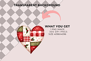 Christmas Patchwork Heart PNG, an Illustration by Anca Digital Vibe (Thumbnail 2 of 5)