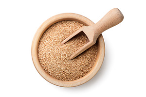 Amaranth seeds in a wooden plate, a Food & Drink Photo by innakreativ