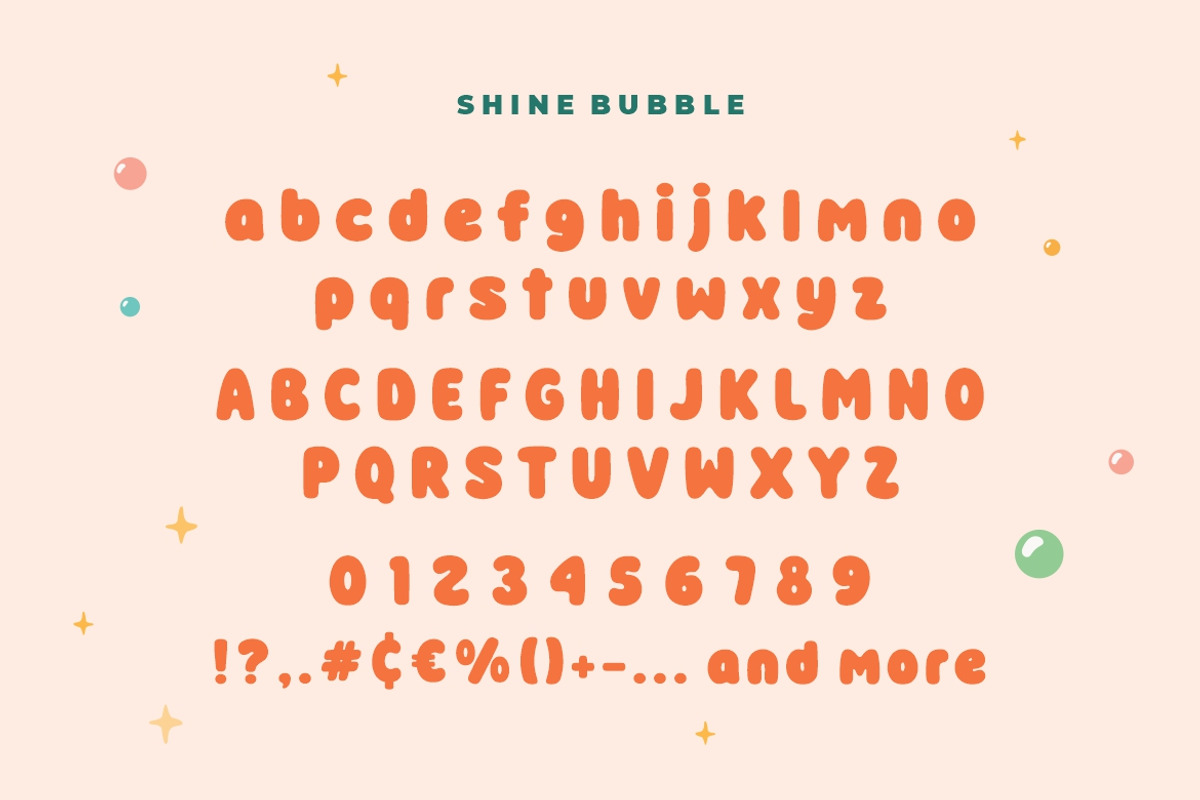 Shine Bubble Font, a Font by HansCo Studio (Photo 8 of 9)