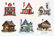 Christmas Winter Residence Clipart, an Illustration by Dream Creation (Thumbnail 2 of 6)