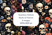 Skull Halloween Seamless Pattern, a Pattern Graphic by Atelier Fem (Thumbnail 2 of 6)