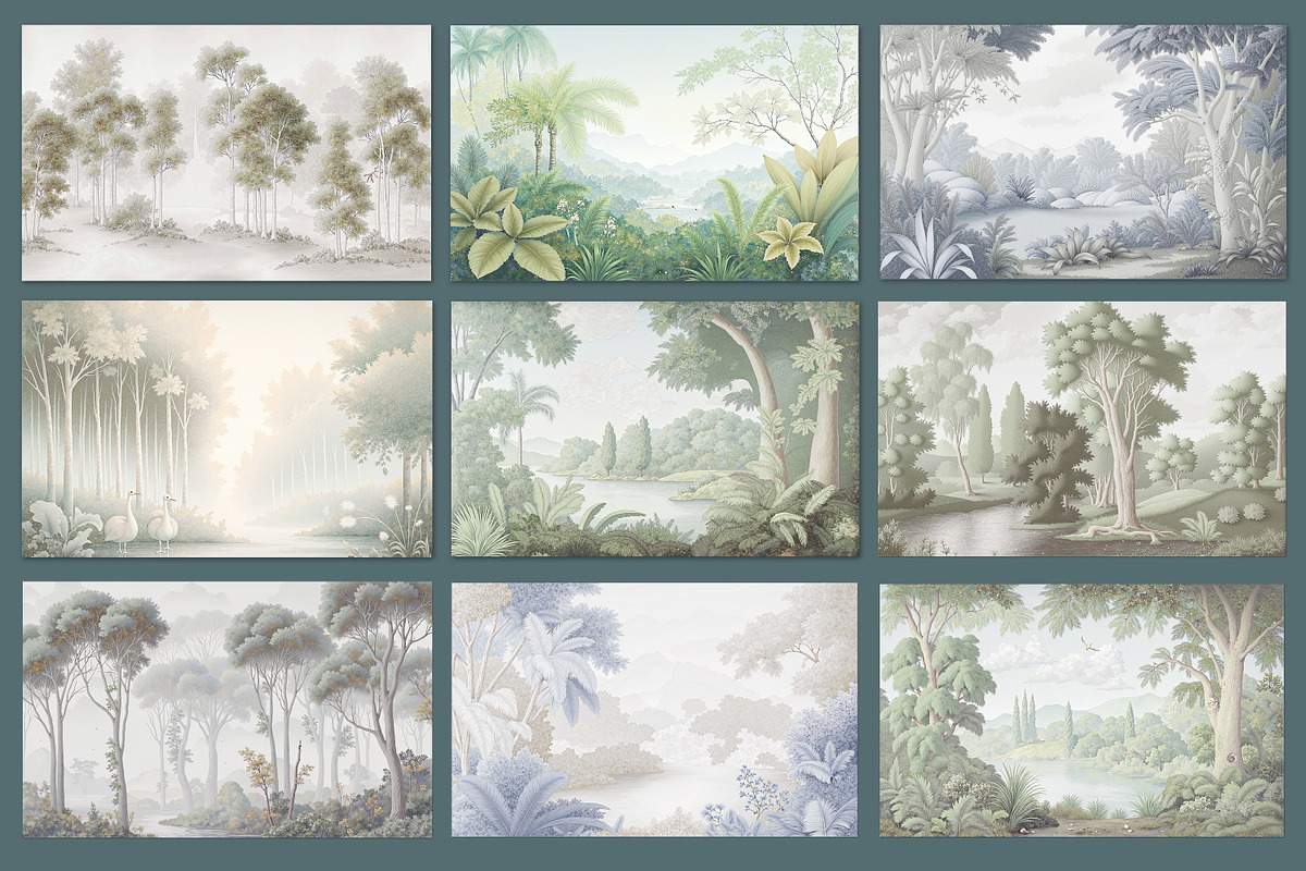 Forest Art Wallpaper Set, an Illustration by fei long (Photo 7 of 9)
