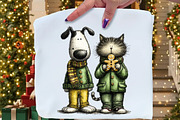 Christmas Dog & Cat Friends, an Illustration by Craft Nest (Thumbnail 5 of 9)