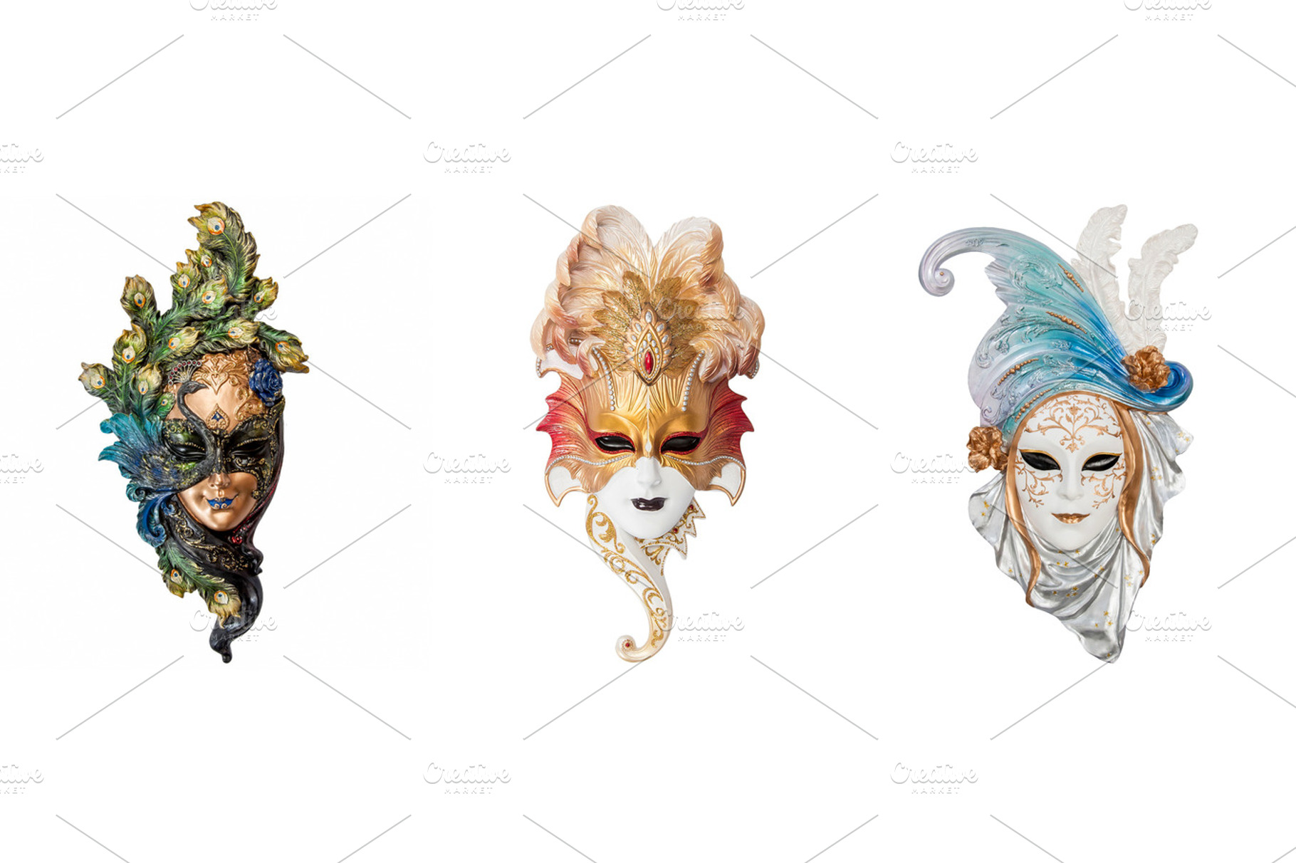 Venetian masks for venice carnival stock photo containing closeup and isolated, an Arts & Entertainment Photo by Sisika