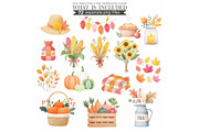 Watercolor Scarecrow Clipart Fall, an Illustration by CharmClipart (Thumbnail 7 of 9)