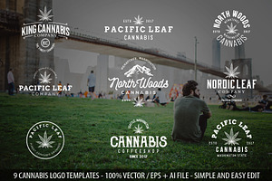 9 Modern Vintage Cannabis Logos