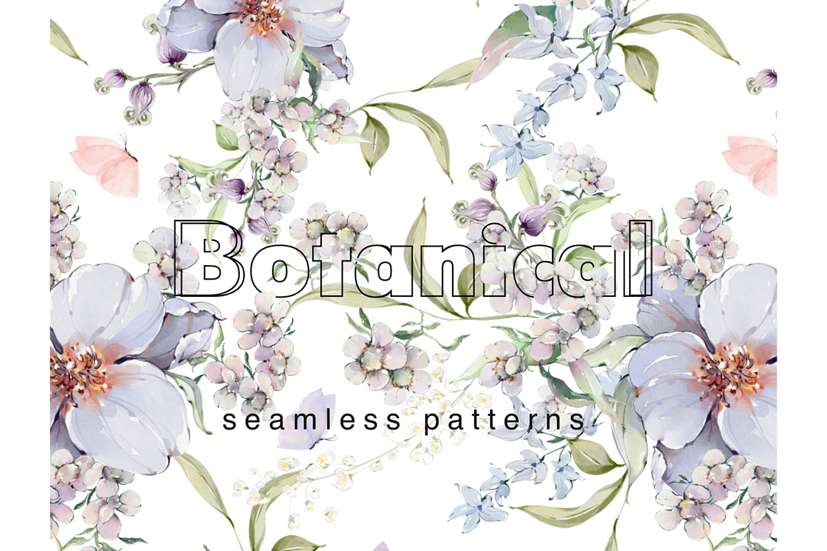 Watercolor flowers botanical bundle, a Decorative Illustration by Edith’s World (Photo 1 of 15)