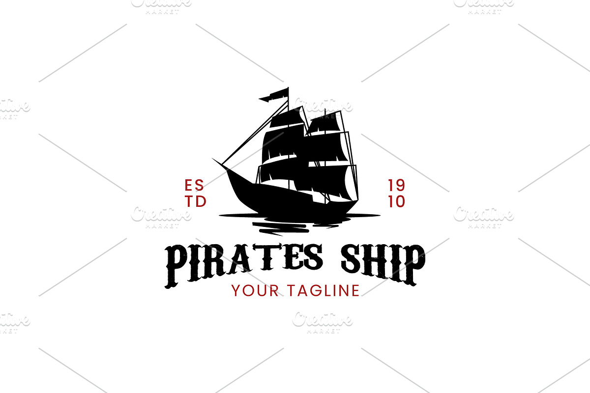 Pirate ship logo icon illustration, a Branding & Logo Template by Dyn Studio