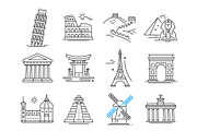 Line Design Landmarks Icons Set, an Outline Icon by Boyko Pictures (Thumbnail 5 of 9)