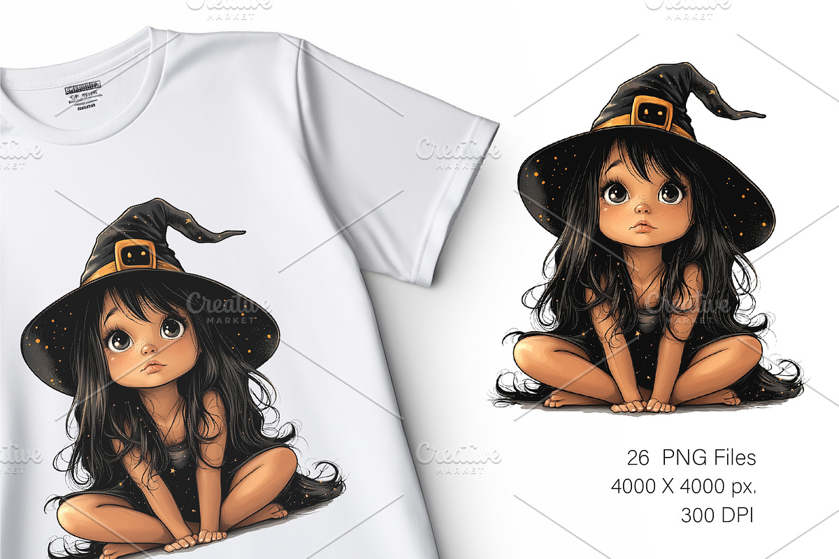 Cute Halloween Witch. TShirt Sticker, an Animal Illustration by KENO Mascots (Photo 9 of 10)
