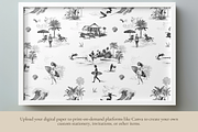 The Surfer Toile de Jouy Pattern, a Background Graphic by Hughes Studio (Thumbnail 7 of 13)