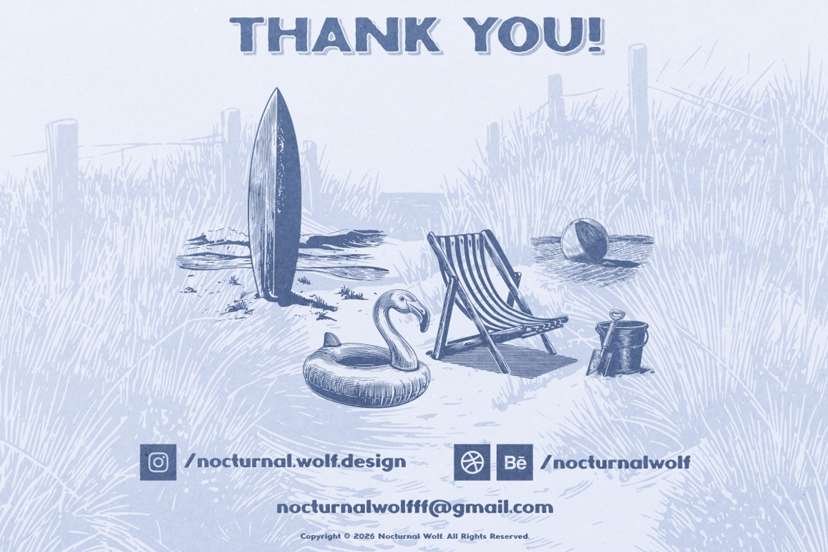 Vintage Coastal Travel Illustrations, an Object Illustration by Nocturnal Wolf (Photo 27 of 27)