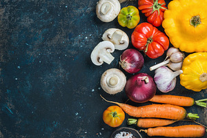 Vegetables. 16 Frames & Backgrounds