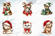 Christmas Dogs PNG Clipart Bundle, an Illustration by designcity5 (Thumbnail 2 of 5)