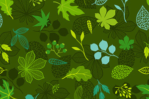 Patterns With Green Leaves.