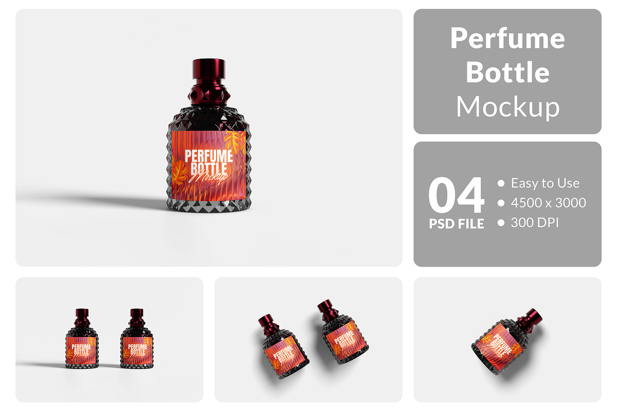 Perfume Bottle Mockup, a Packaging Mockup by Hazzpro_Std (Photo 1 of 5)