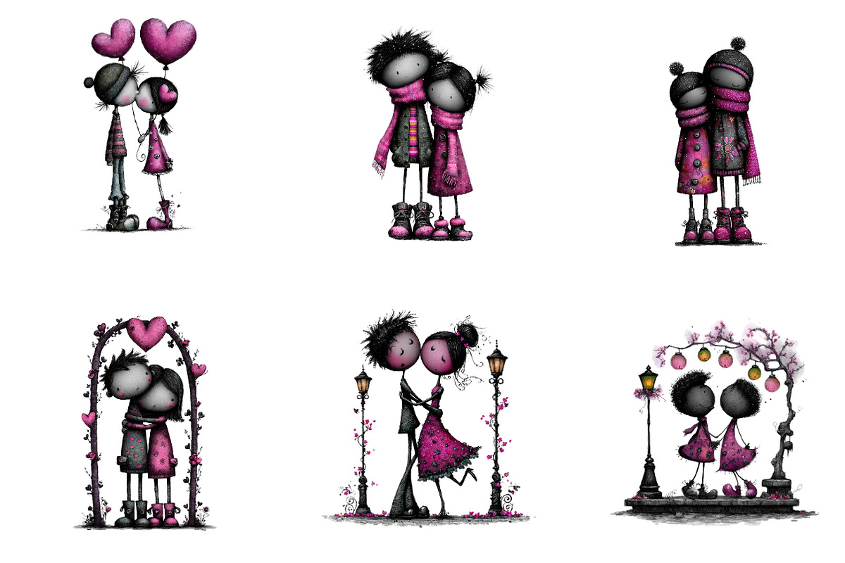 Whimsical black romance clipart, an Illustration by CreationArt (Photo 7 of 7)
