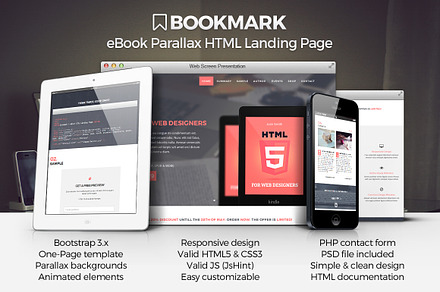 Bookmark - eBook Landing Page, a Bootstrap Template by DesignWP