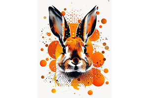 Vibrant, Colorful Bunny Illustration