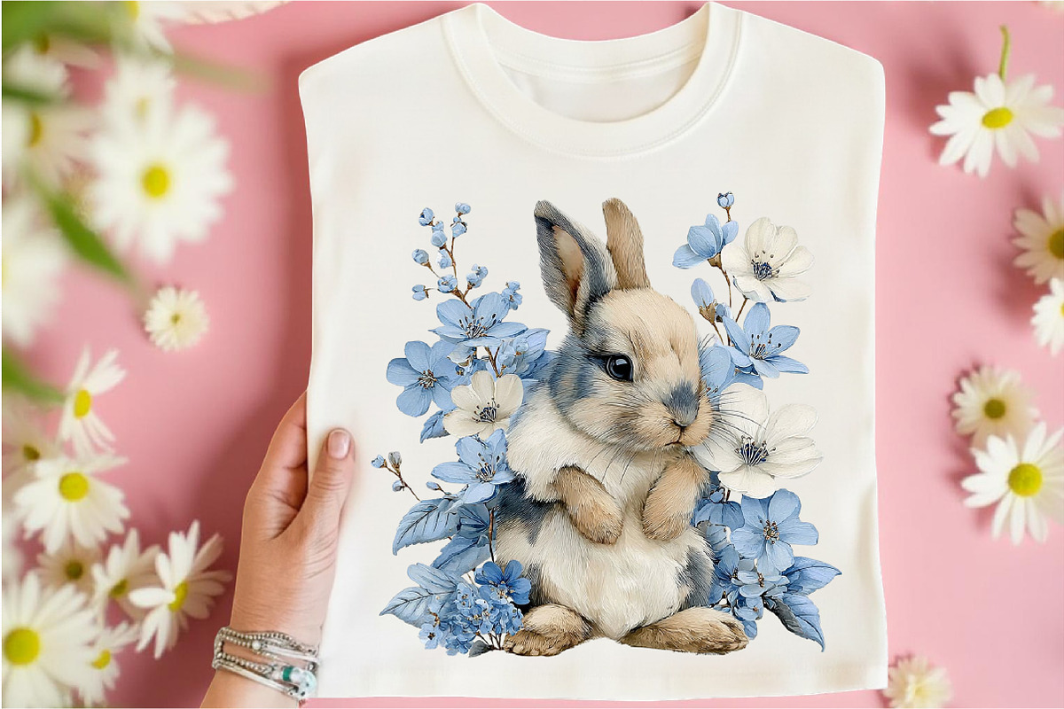 Watercolor Spring Rabbit Clipart, an Illustration by Libby Wishes (Photo 4 of 8)