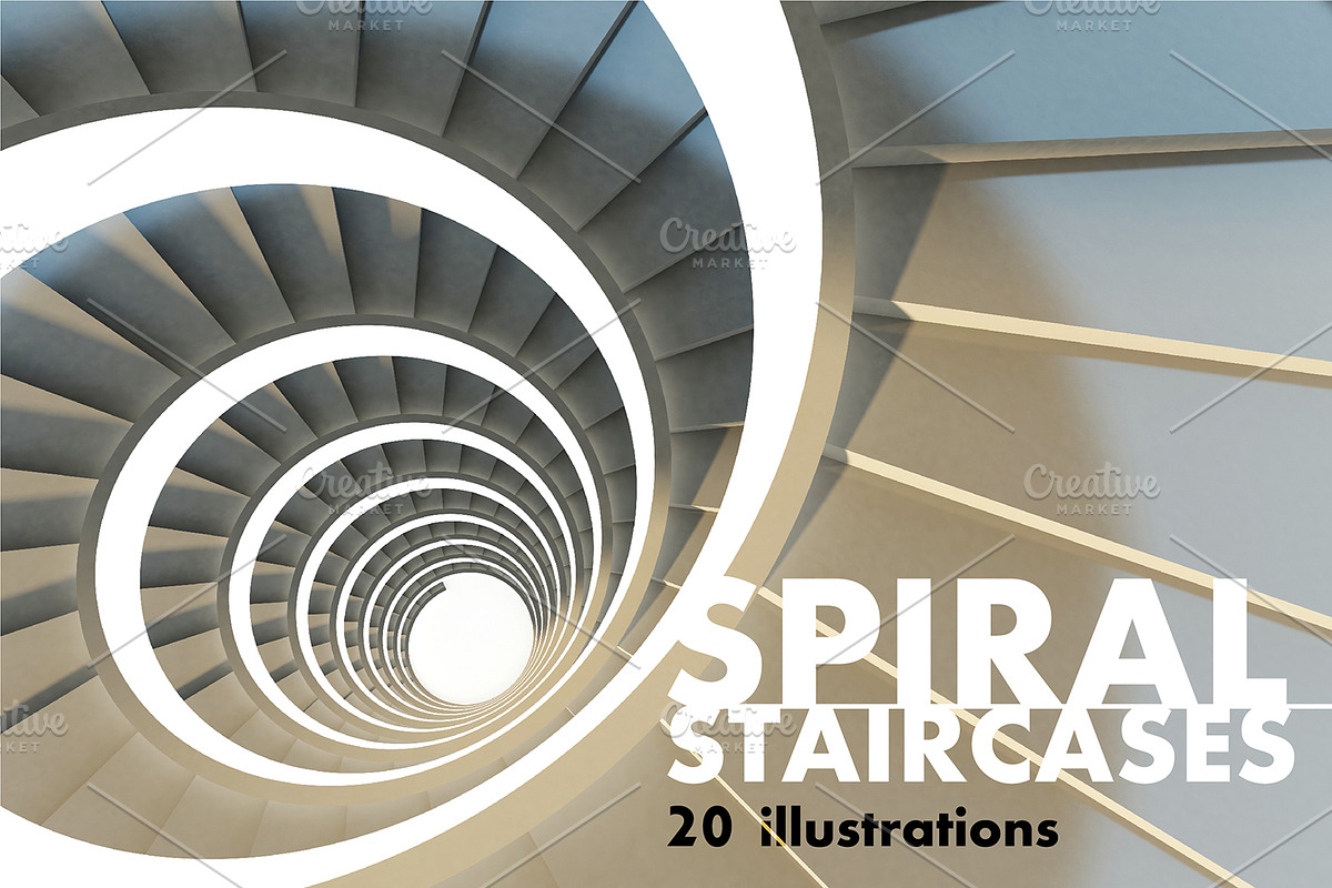 Spiral Staircases Set, an Illustration by Moo Graphics (Photo 1 of 2)