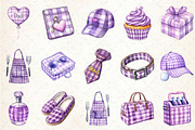 Purple Gingham Father's Day Clipart, an Illustration by Rose Art (Thumbnail 2 of 4)