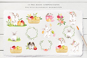 Watercolor Easter bunny, a Seasonal Illustration by LeriaArt watercolor (Thumbnail 6 of 13)