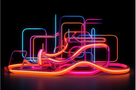 Luminescent Neon energy glowing, an Abstract Photo by Ylivdesign