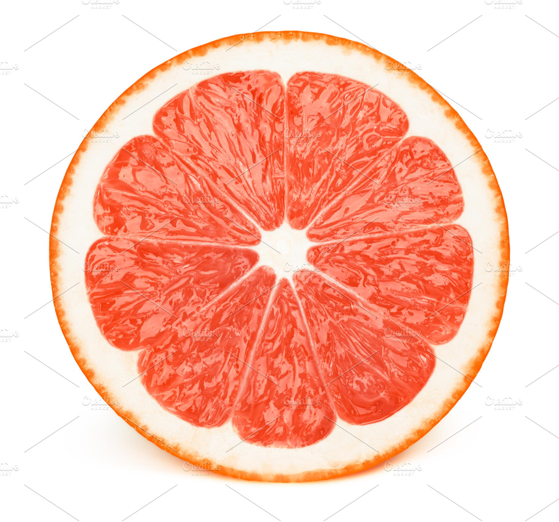 Half of grapefruit slice isolated containing grapefruit, slice, and half, a Food & Drink Photo by vmenshov