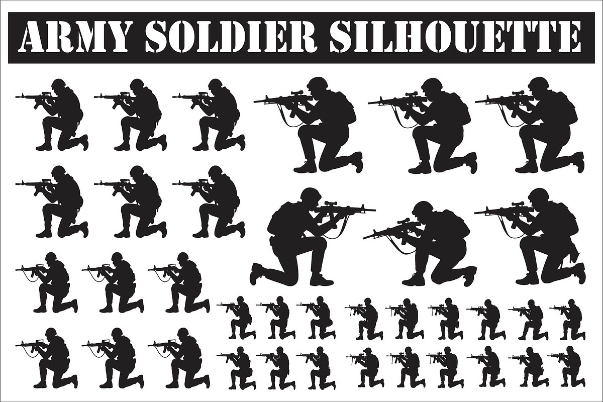 Army soldier silhouette designed, an Illustration by Amazin_art (Photo 1 of 7)