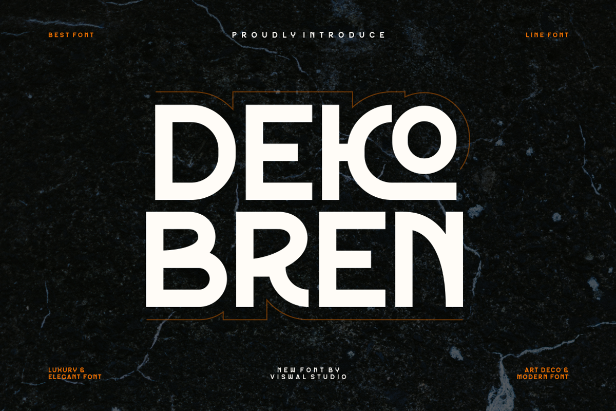 Deco Bren - Modern Font, a Sans Serif Font by Viswal Studio (Photo 1 of 10)