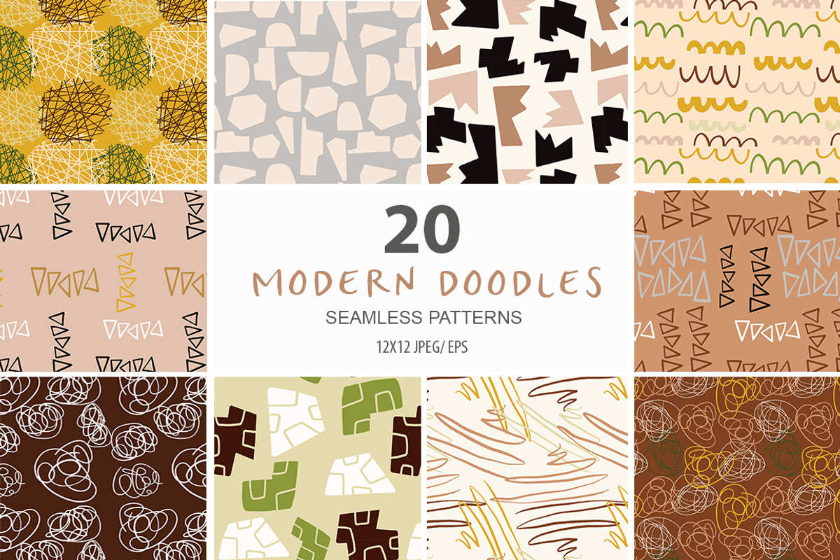 Abstract Doodles Patterns & Elements, an Illustration by Sweet Fig (Photo 2 of 12)