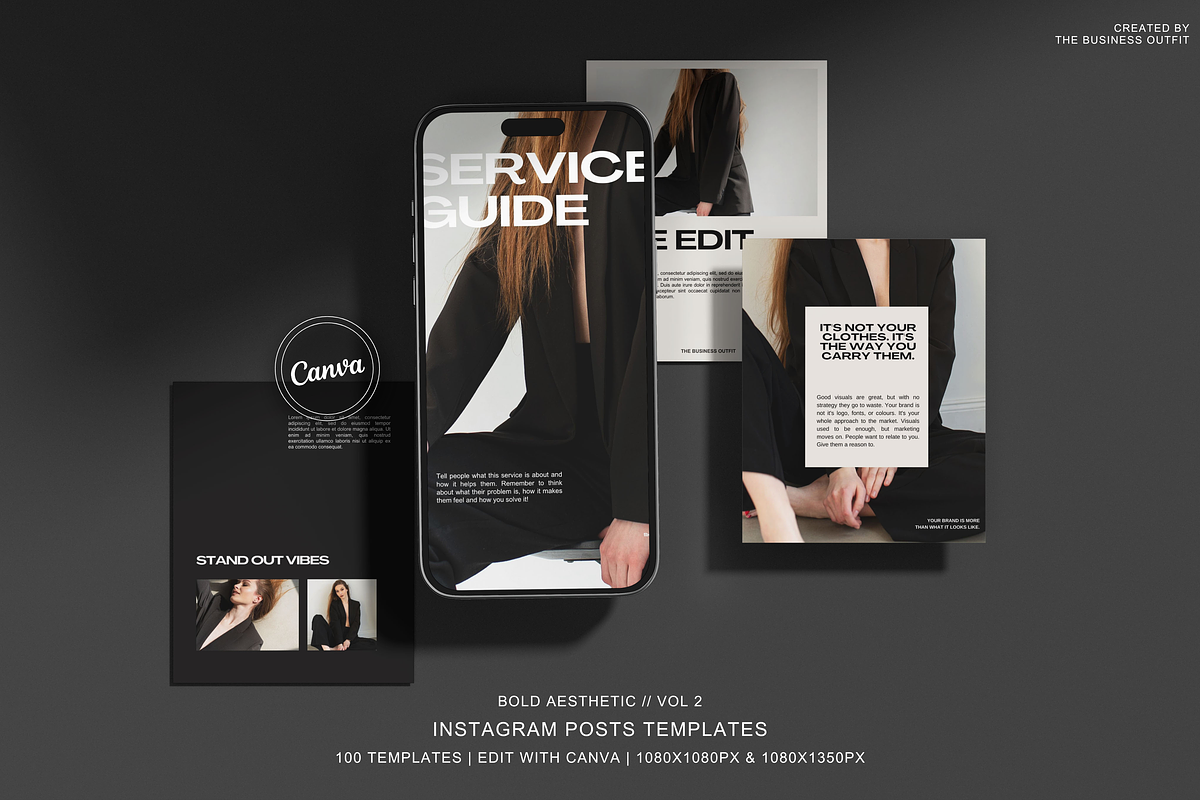 CANVA: Bold Vol 2 Instagram Posts, a Social Media Template by thebusinessoutfit (Photo 1 of 17)
