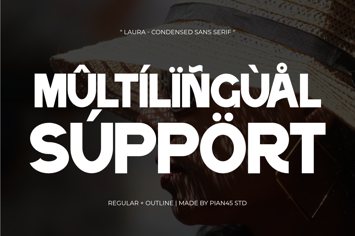Laura - Condensed Sans Serif Font, a Sans Serif Font by Pian45 Studio (Photo 4 of 12)