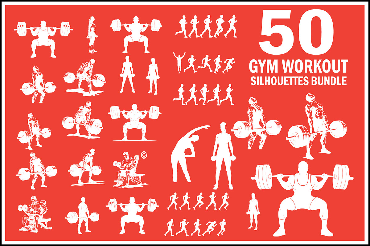 Gym Workout Silhouettes Bundle, an Object Graphic by balal (Photo 4 of 5)