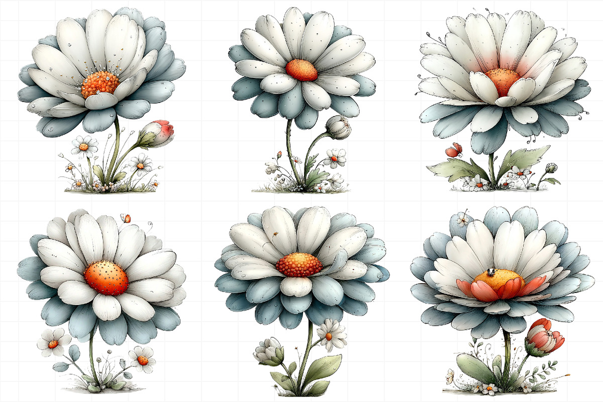 Whimsical Spring Daisy Flower Clipar, an Illustration by Daily.Designs (Photo 7 of 8)