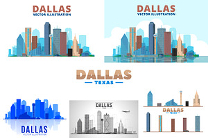 Dallas Texas skyline illustration